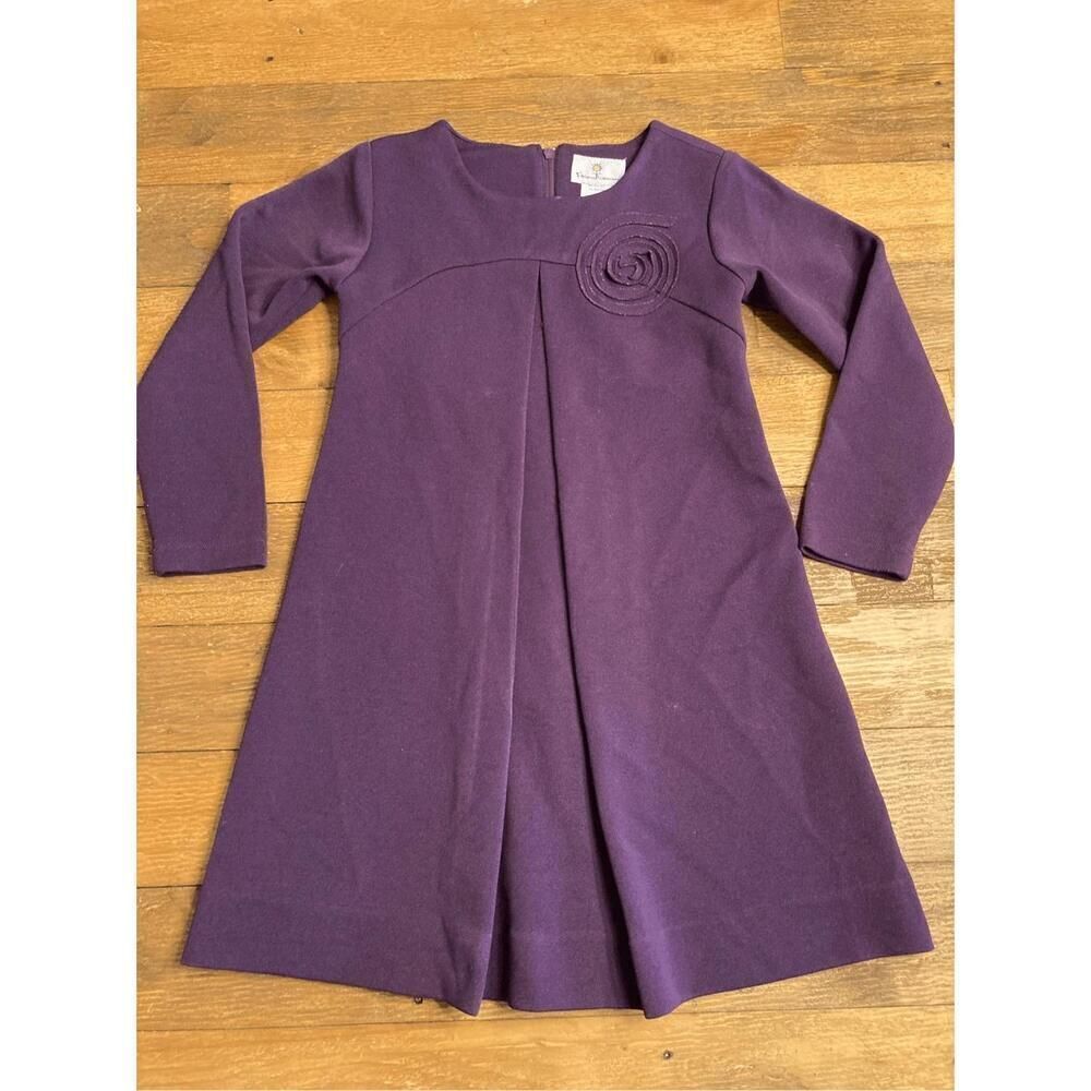 Florence Eiseman girls 6 purple long sleeve dress vintage